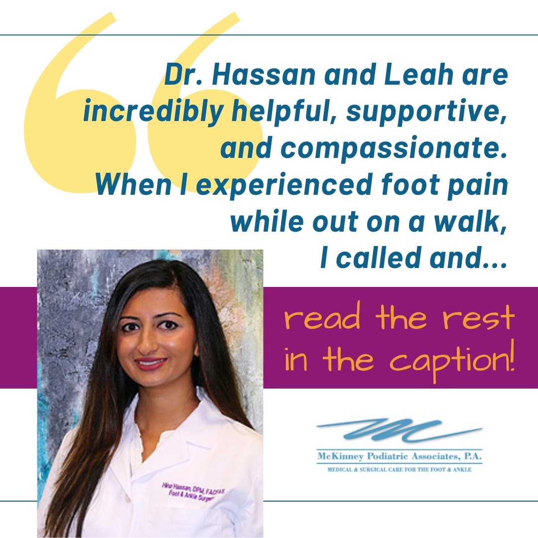 "...was able to obtain an appointment within a reasonable amount of time. Dr. Hassan showed great care and had me up and walking pain free."
-Jodi

mpa-web.com/our-doctor.html