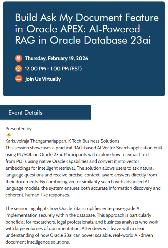 Oracle Developer & Technology User Group (ODTUG) tweet media