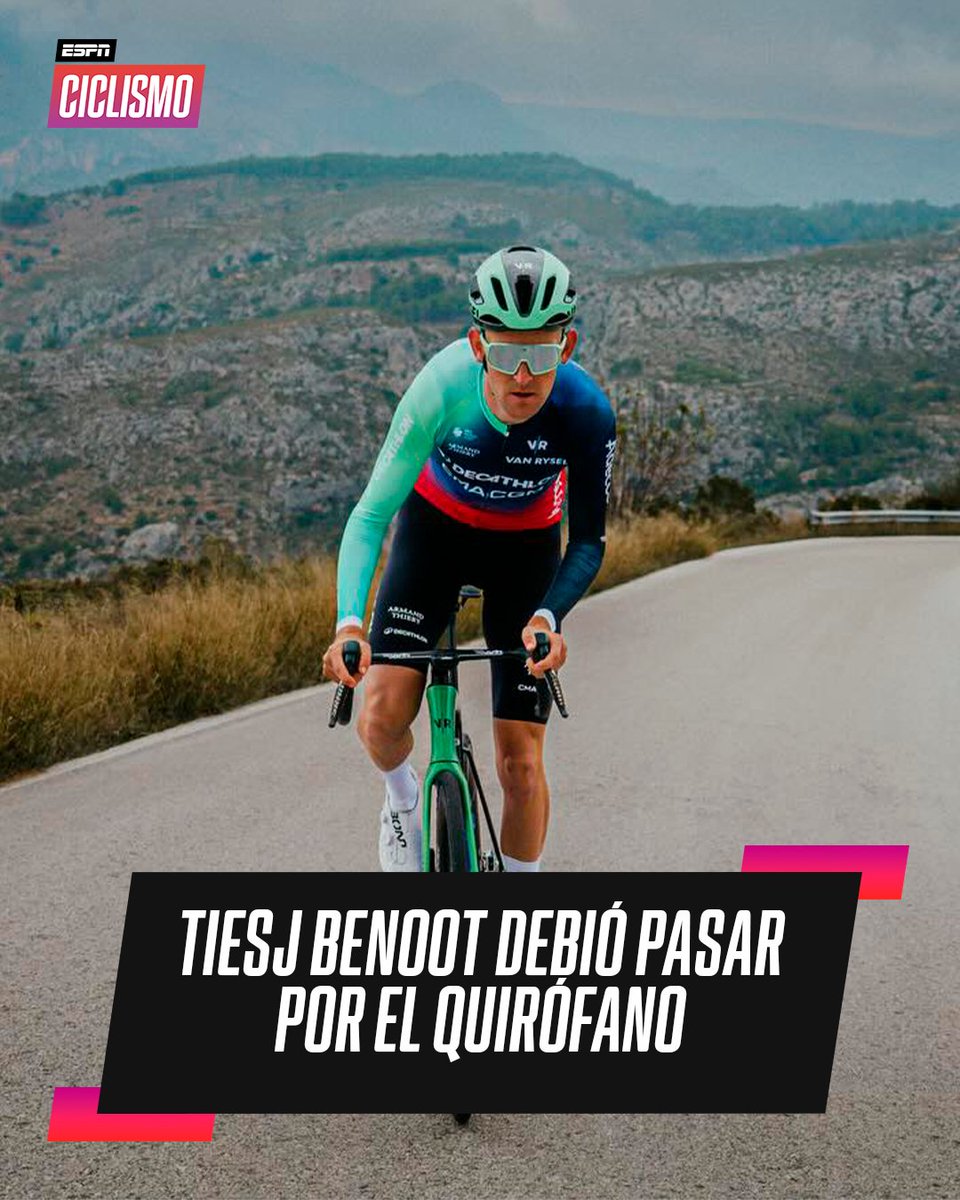 ESPNCiclismo's tweet photo. Tiesj Benooit se sometió a una cirugía para tratar una hernia lumbar y se perderá las cláscias de primavera. ❌ https://t.co/sZsNssFwm0