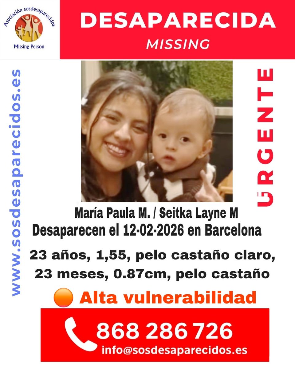 🆘 DESAPARECIDAS
🟠 Alta vulnerabilidad
#España#sosdesaparecidos #sosdesaparecidos #Desaparecido #Missing #España #Barcelona
Fuente: sosdesaparecidos
Síguenos <a href="/sosdesaparecido/">ALERTA DESAPARECIDOS</a>