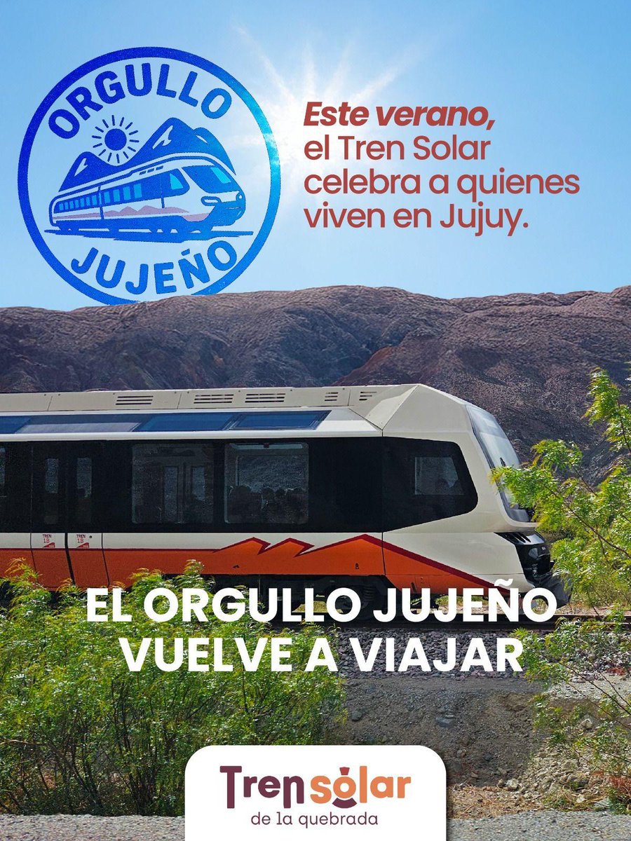 "Orgullo jujeño" el Tren Solar mantiene el descuento para residentes, el plan ideal para cerrar las vacaciones
jujuyaldia.com.ar/2026/02/19/org…