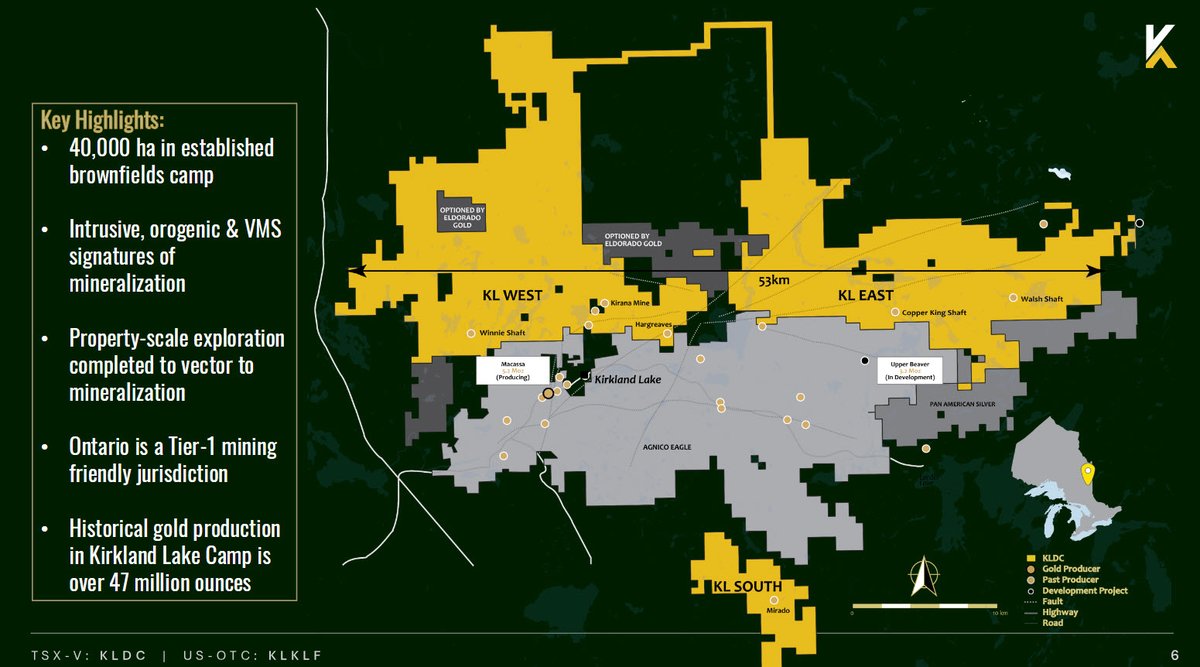 One of the World’s Richest Gold-Producing Regions ✨ 

📍  Located in the heart of the world-class Kirkland Lake #Gold Camp (with historical gold production exceeding 47 million ounces) — adjacent to Agnico Eagle’s Macassa Mine in a Tier 1 Ontario jurisdiction — we have