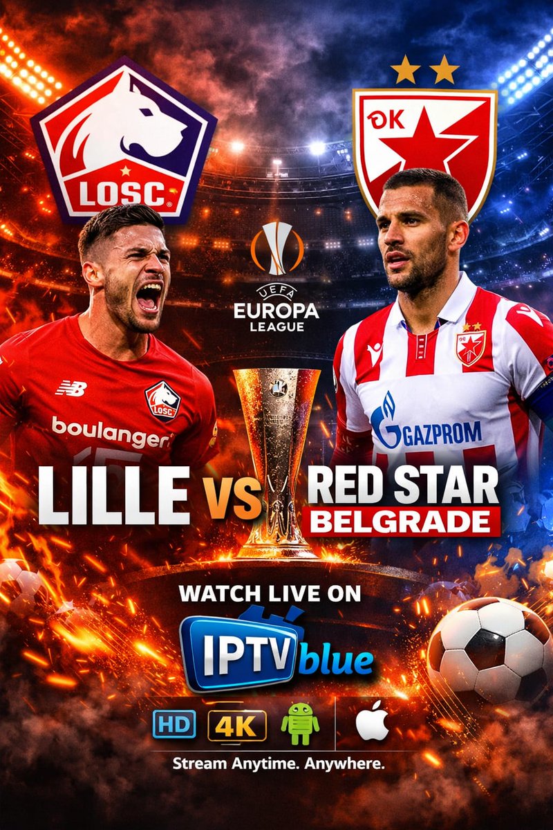 ChachuG40526's tweet photo. ⚽🔥 Europa League Showdown!
Lille 🆚 Red Star Belgrade
Watch every moment LIVE in HD &amp; 4K 📺✨
No buffering. Just pure football action!
📩 Message now and stream anywhere, anytime! 🚀 
https://t.co/NRfFI6u7XE
#IPTV #LiveTV #HDStreaming #4KStreaming #IPTVSubscription #WatchAnywhe https://t.co/DCMbM3j0VC