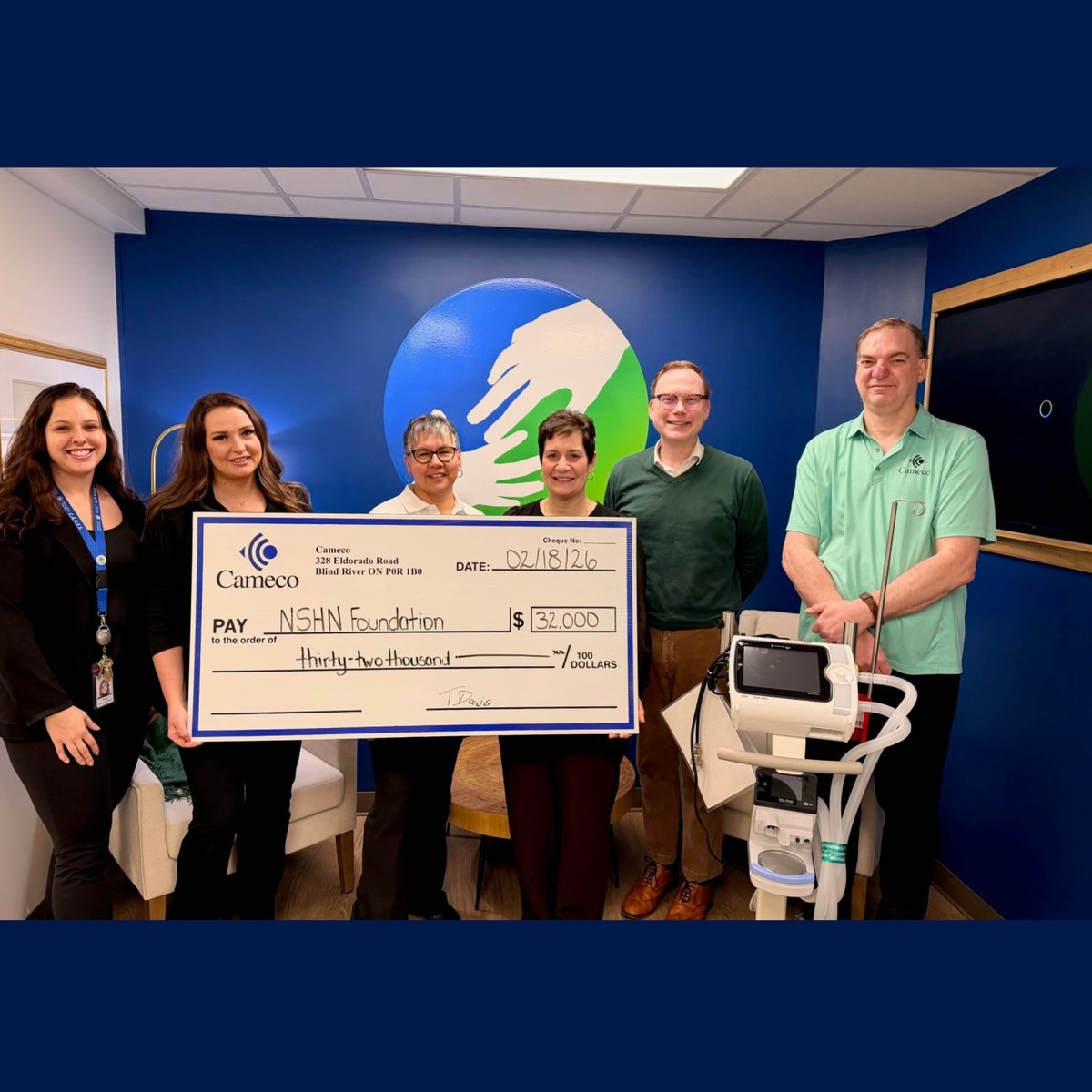 Employees at Cameco’s Blind River Refinery raised $32,000 through the 2025 Employee Giving Campaign to support a new ventilator system for the Blind River Site Emergency Department. Learn more: cameco.link/4tLyuse