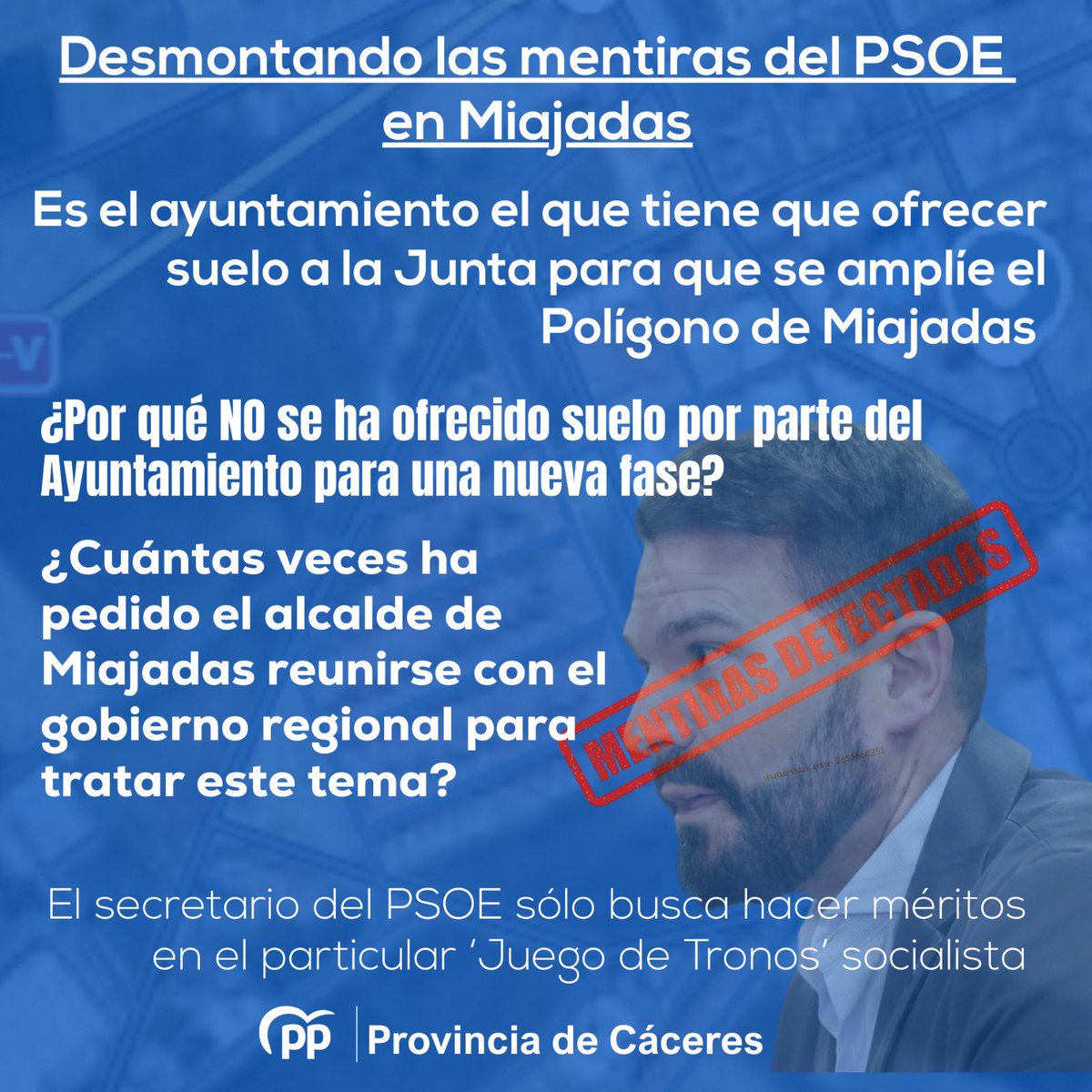 🥀El secretario general de los socialistas de Cáceres volvió a demostrar su más que manifiesta ignorancia. 

Quien tiene que poner a disposición el suelo para un polígono industrial es el Ayuntamiento de Miajadas, gobernado por el PSOE. 🥀