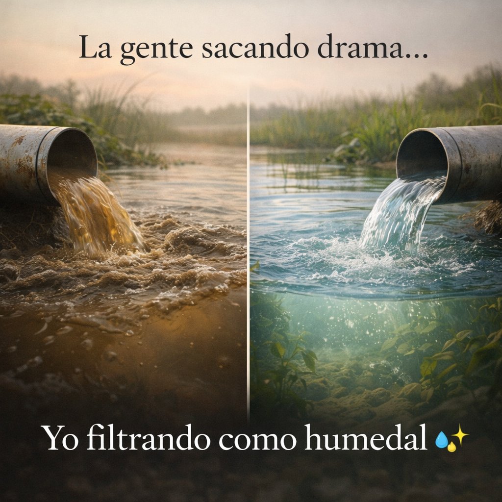 A veces no es ignorar… es saber filtrar.
Los humedales transforman agua turbia en vida.
Aprendamos de ellos: equilibrio, calma y criterio. 💧✨
#Humedales #NaturalezaViva #ReflexiónAmbiental #AlasDeVida #Colombia