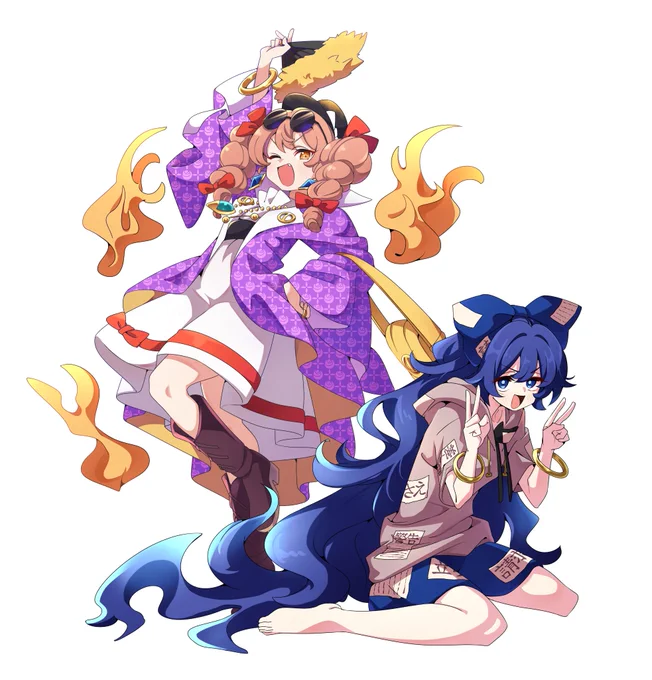 依神姉妹を描いたぜ～☆