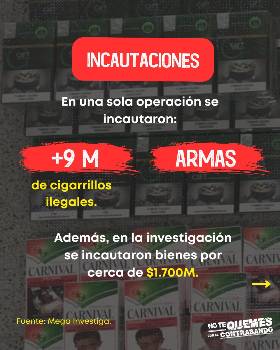 No_TeQuemes's tweet photo. Con millones de productos decomisados, las incautaciones muestran que no se trata de hechos aislados, sino de redes que operan a nivel continental.

Informarse es clave para entender que los productos ilegales no son inofensivos y la venta trae consecuencias graves para el país. https://t.co/APi94tX0zg