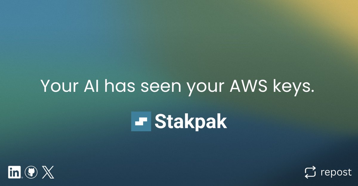 🚨Your AI has seen your AWS keys.

Most devs don’t realize it, but if your agent can read your .env, it can read your secrets.

With Stakpak, it can’t.

We automatically redact secrets before anything reaches the model.

🔗stakpak.dev