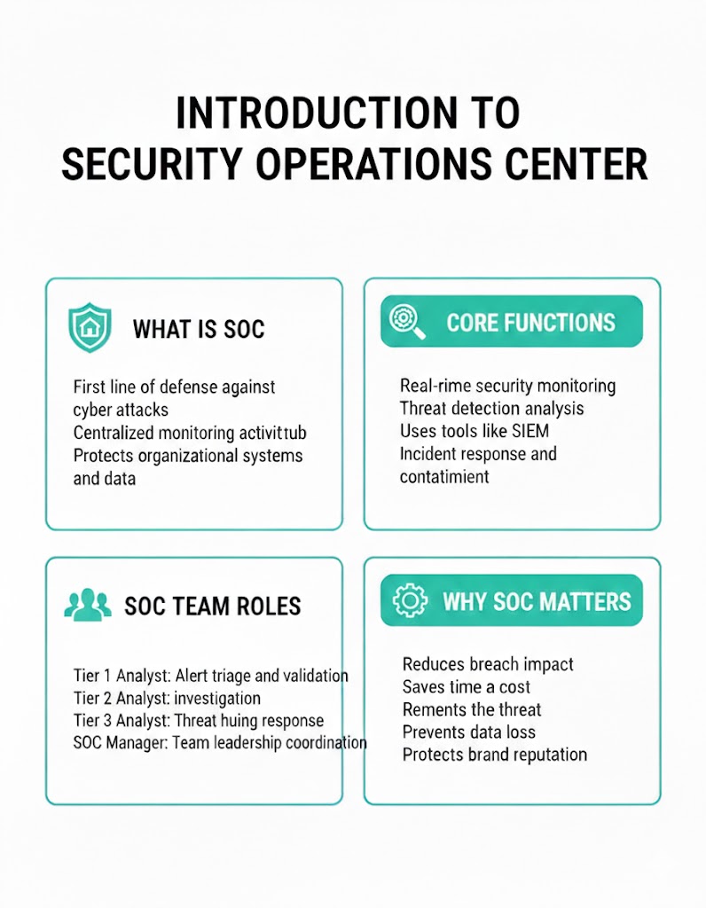 🎓 Started SOC learning today on <a href="/coursera/">Coursera</a> 💻
🔐 First line of cyber defense
👁️ Real-time monitoring
🚨 Threat detection &amp; response
🛡️ Protects data &amp; reputation
Follow for more cyber insights 🚀
#CyberSecurity #SOC #Coursera #Infosec #CyberLearning #BlueTeam