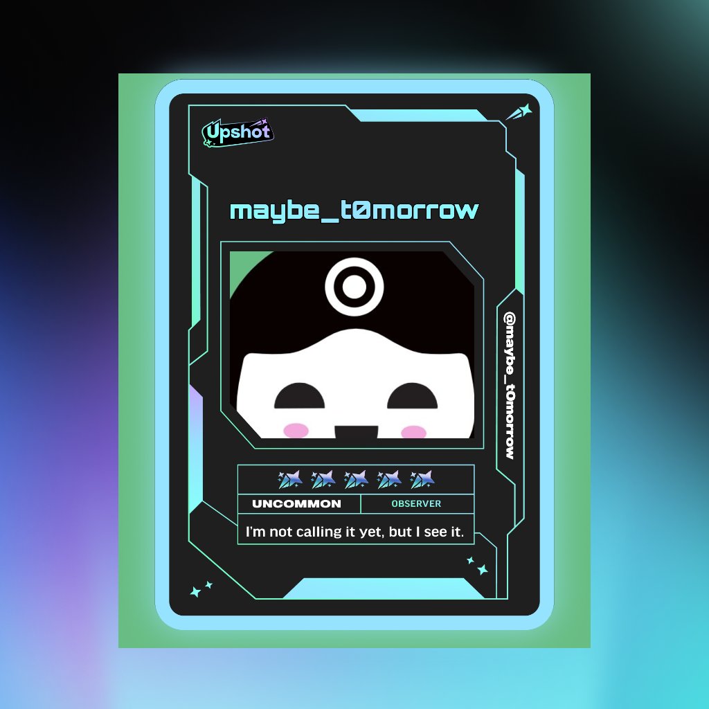 maybe_t0morrow's tweet photo. Just ripped my Predictor Card!

Ready to claim instant cash prizes, free packs and more.

Welcome to Prediction Play on @upshot_cards

Your turn
https://t.co/88T6hvEcEB https://t.co/WbbdTVVsez