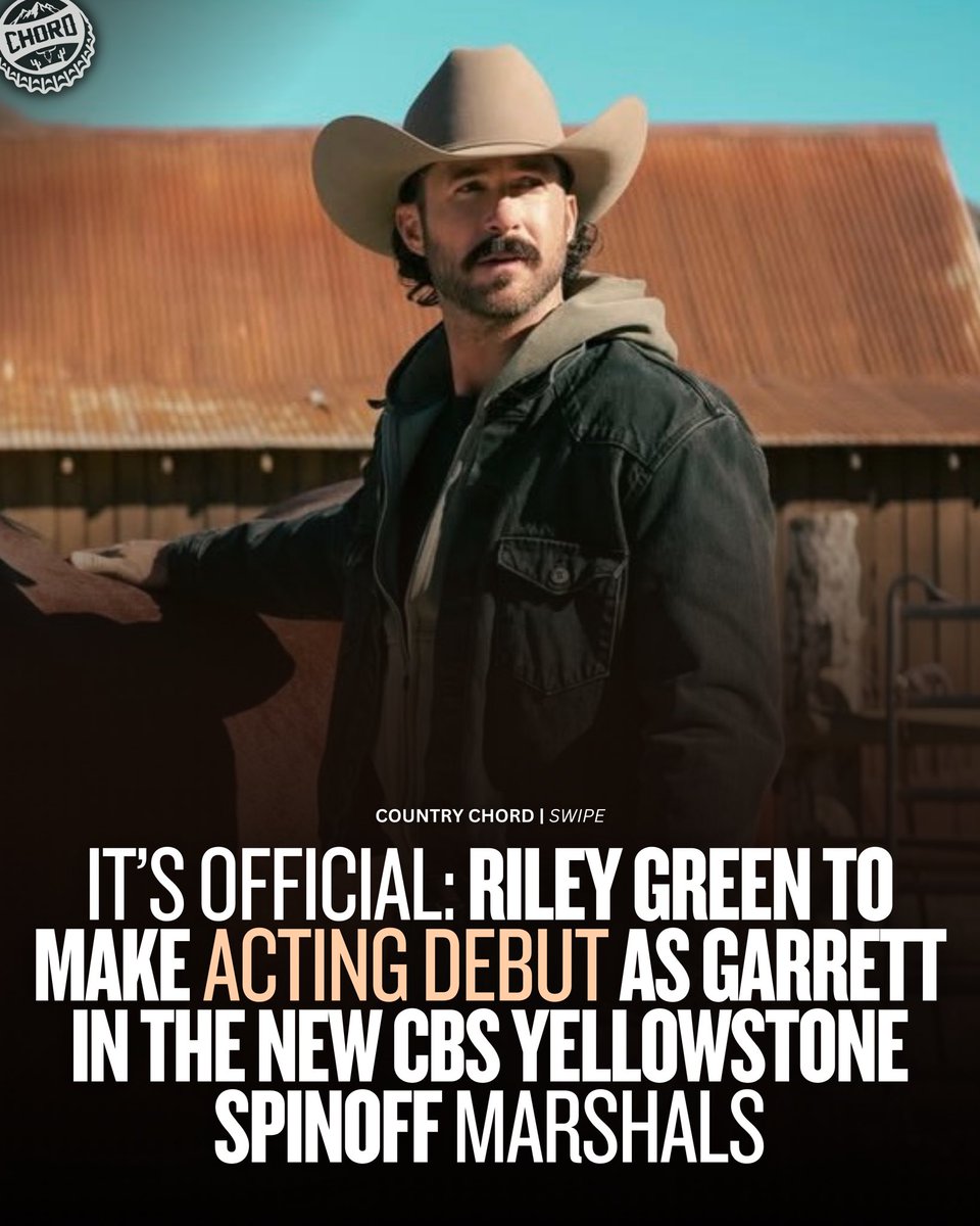 CountryChord's tweet image. Riley Green to make acting debut on the CBS new series Marshals.