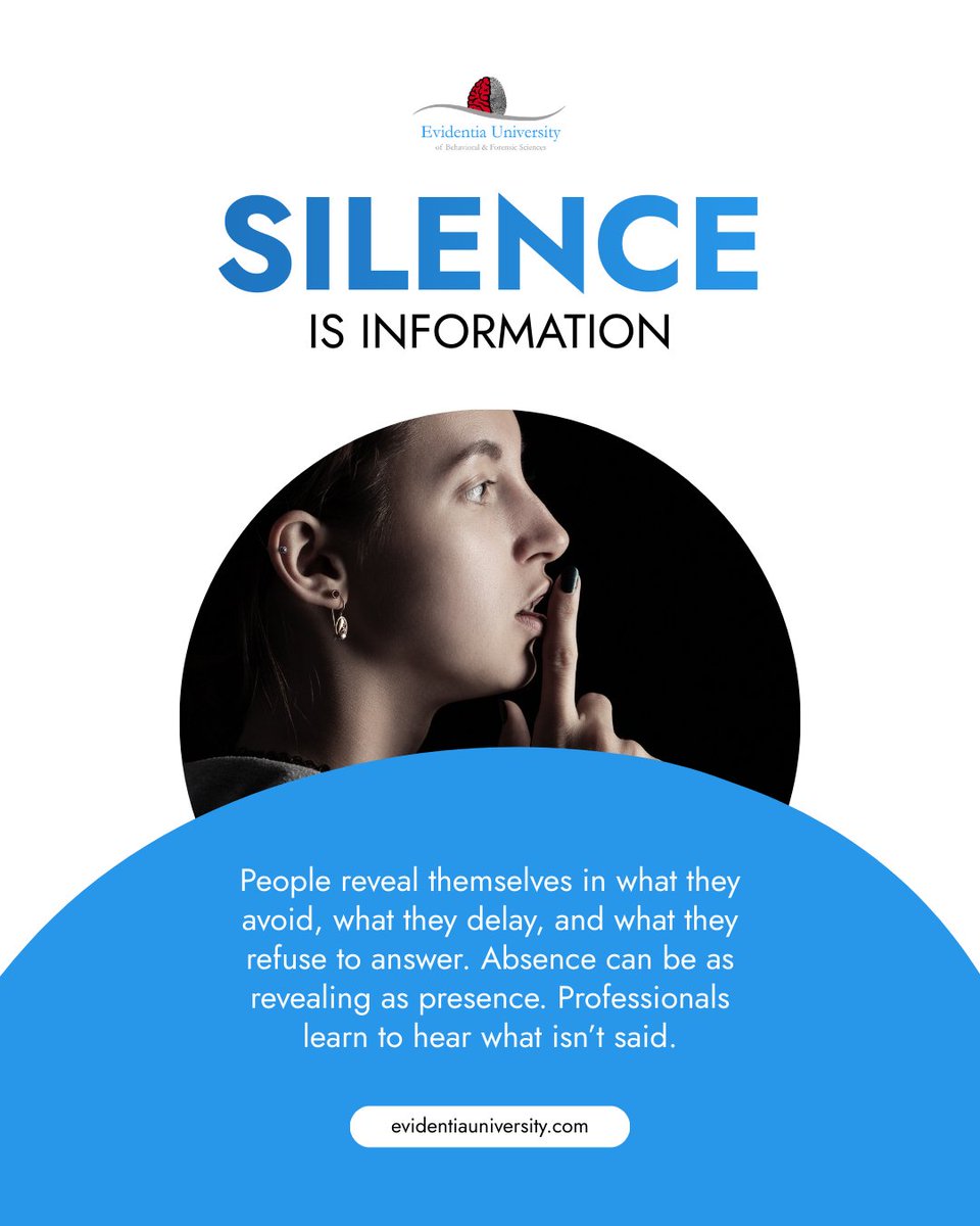 Silence speaks to those trained to listen.

In investigations, what is unsaid can matter as much as words. Delays, hesitation, and subtle response shifts reveal deeper meaning.

At Evidentia University, students learn to interpret verbal and nonverbal cues with precision.