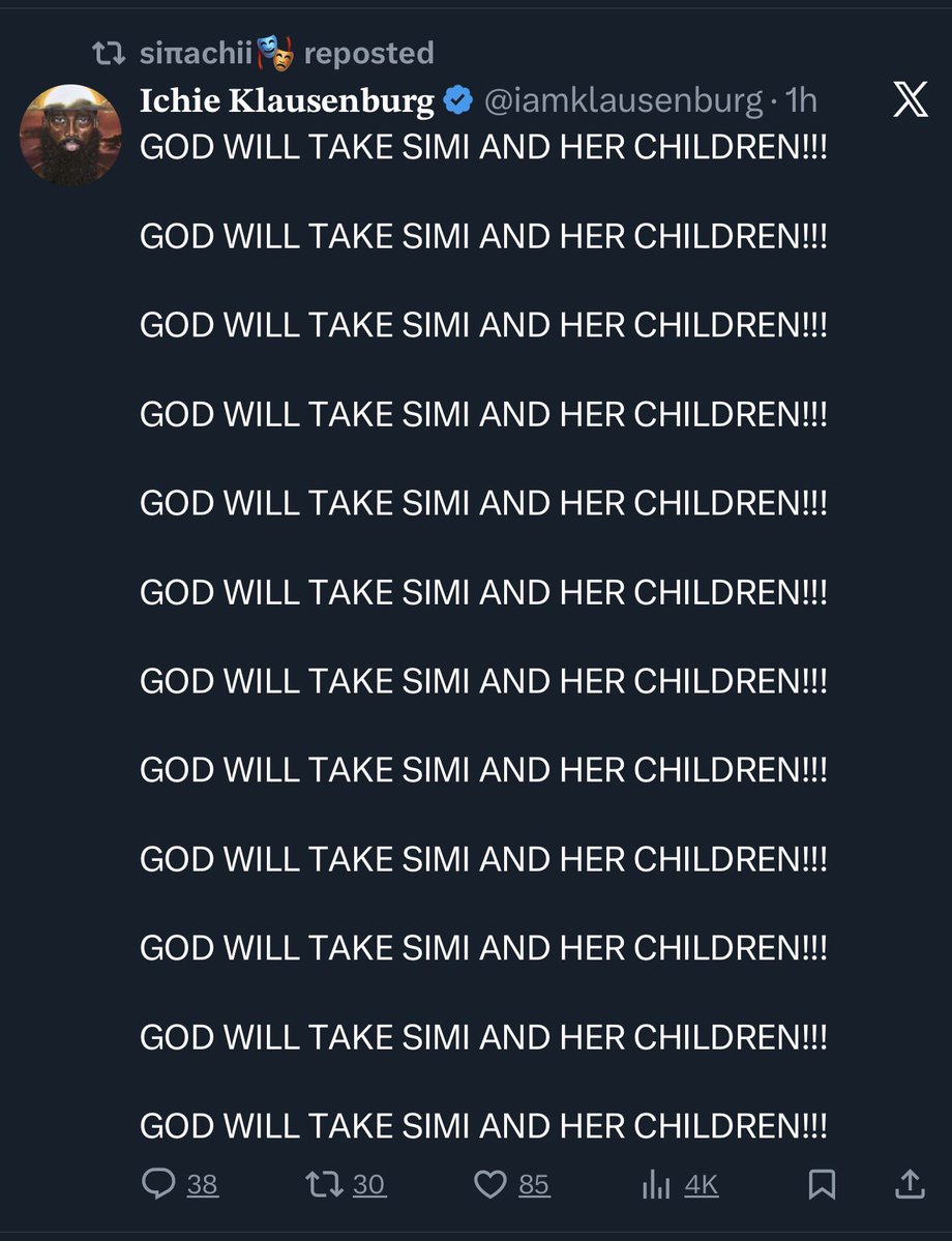 Is this necessary? God!!!!!!!
Nothing will happen to simi and her children.
Nigerians need therapy.