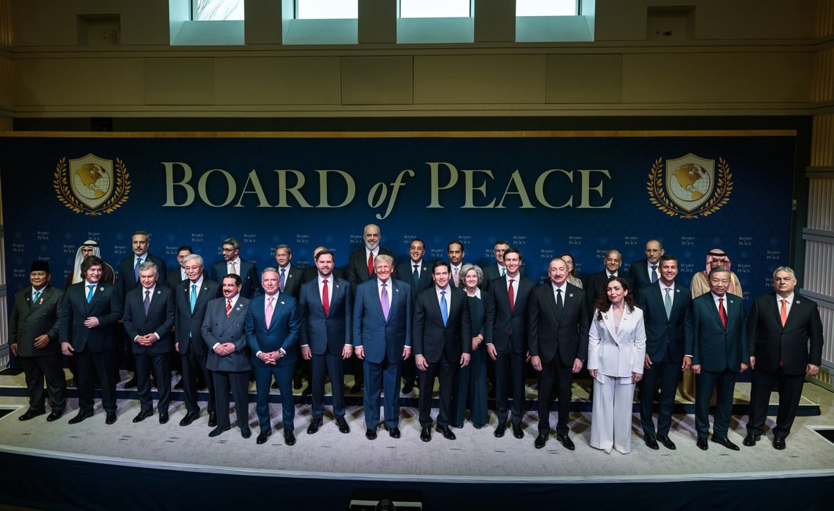 presidentaz's tweet photo. The inaugural meeting of the Board of Peace in Washington, the capital of the United States https://t.co/rv41QM2brI