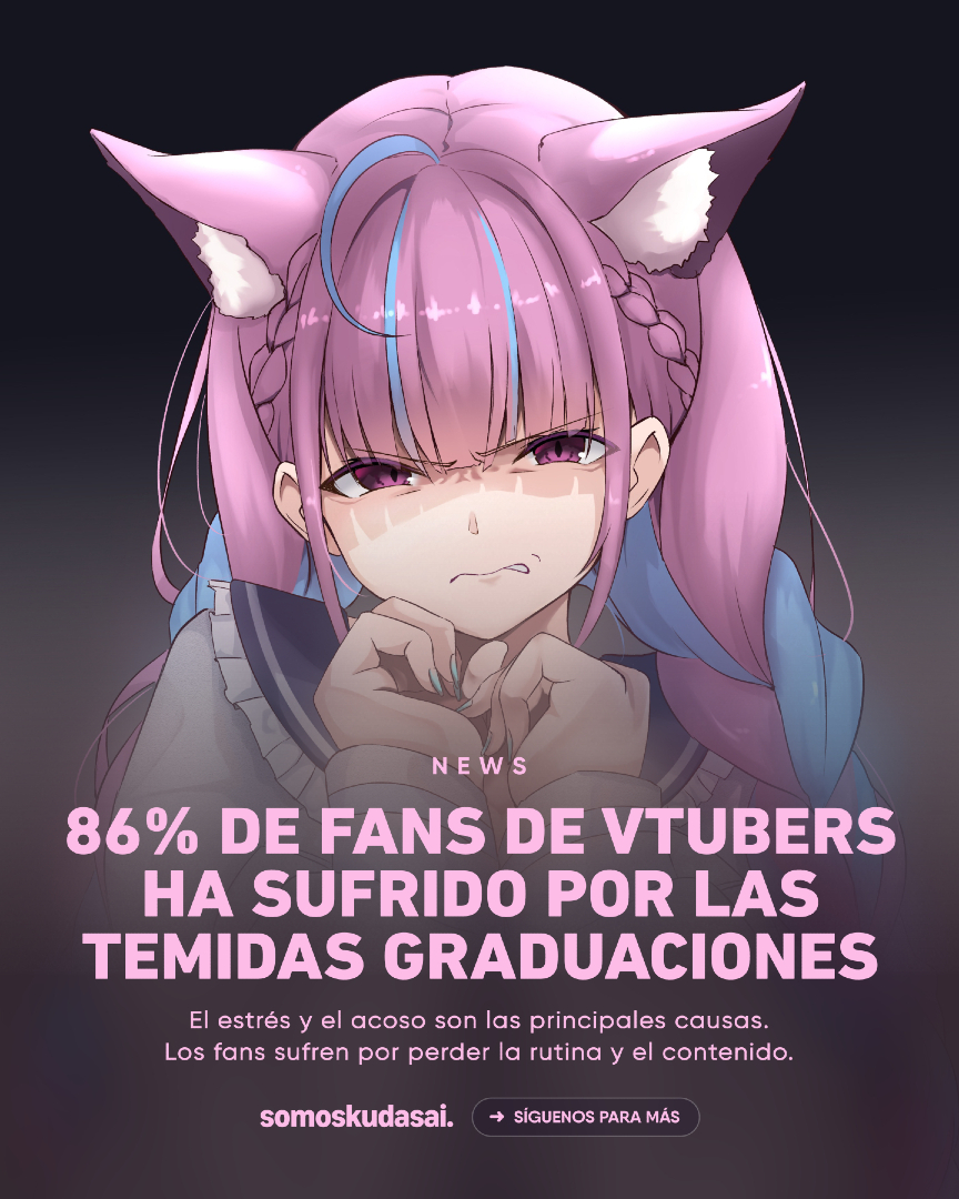 SomosKudasai's tweet photo. ESTUDIO: Una reciente encuesta ha confirmado la dura realidad de la industria: el 86% de los fans ha sufrido la dolorosa "graduación" (retiro) de sus talentos virtuales favoritos.

El mayor golpe no es quedarse sin mercancía, sino perder la rutina diaria y ver cómo años de contenido y memorias son borrados de golpe por las corporaciones.

Las principales causas del retiro de varias vtubers:
📉 Estrés por carga de trabajo
🚫 Acoso y toxicidad en línea
