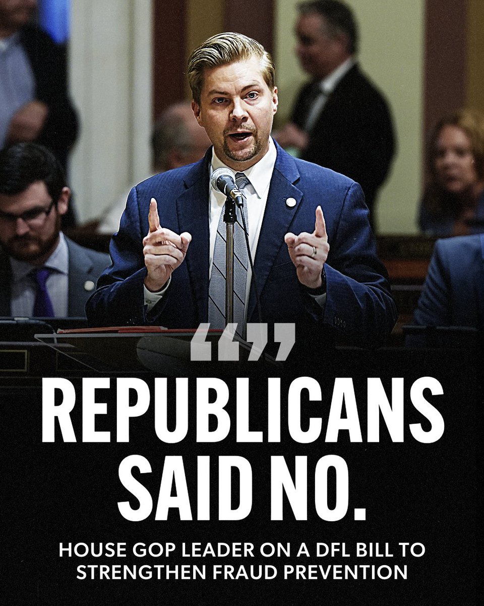 DFL legislators introduced a bill to create an Office of the Inspector General and strengthen enforcement against fraud.

Guess how Republicans voted today.