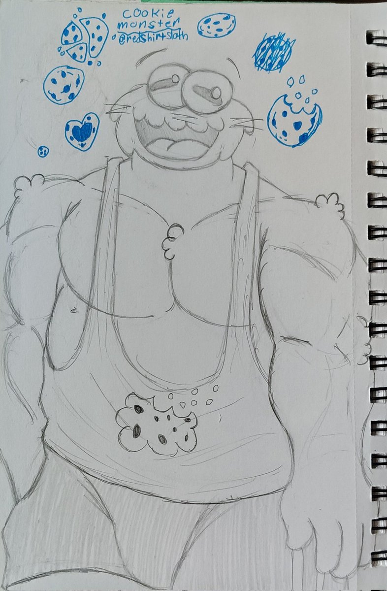 redslothshirt's tweet photo. Wanted to redraw an old drawing of the cookie monster 🍪 https://t.co/b7mQGr60kQ