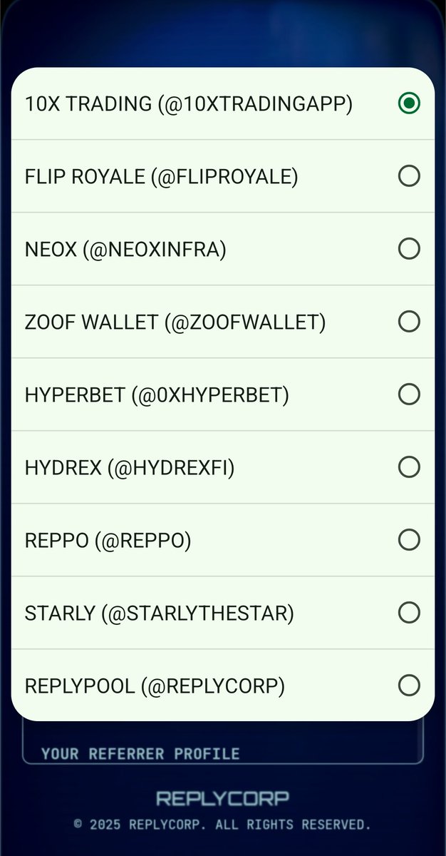 How many clients does <a href="/ReplyCorp/">ReplyCorp</a> have? I will tell you! And comment below, what did I leave out? ? 
1. <a href="/ReplyCorp/">ReplyCorp</a> 
2. <a href="/reppo/">Reppo</a> 
3. <a href="/Starlythestar/">Starly the $STAR™ guide</a> 
4. <a href="/HydrexFi/">Hydrex</a> 
5. <a href="/0xhyperbet/">Hyperbet.cc</a> 
6. <a href="/zoofwallet/">Zoof Wallet</a> 
7. <a href="/NeoxInfra/">Neox - Stablecoin Yield Infrastructure</a> 
8. <a href="/fliproyale/">Flip Royale</a> 
9. <a href="/ethy_agent/">Ethy AI</a>