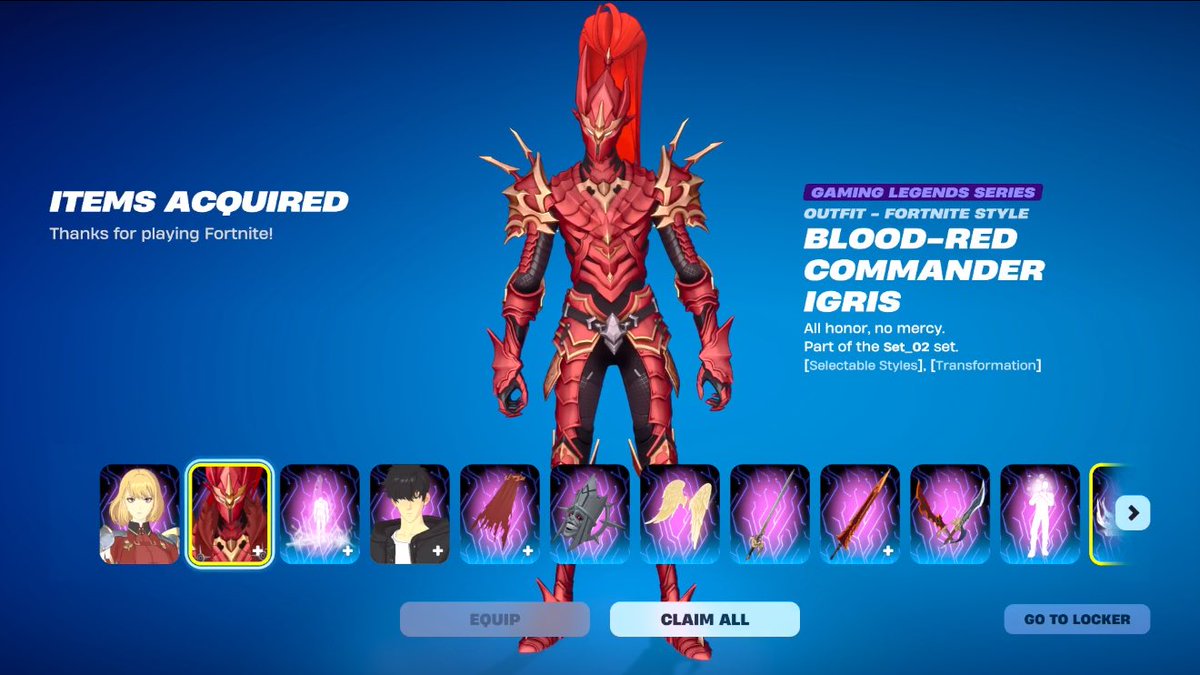 FortniteFNLK's tweet photo. HOW TO GET SOLO LEVELING BLOOD RED COMMANDER IGRIS SKIN IN FORTNITE!

https://t.co/0SfOVOqmks https://t.co/1K1MgF4AZE