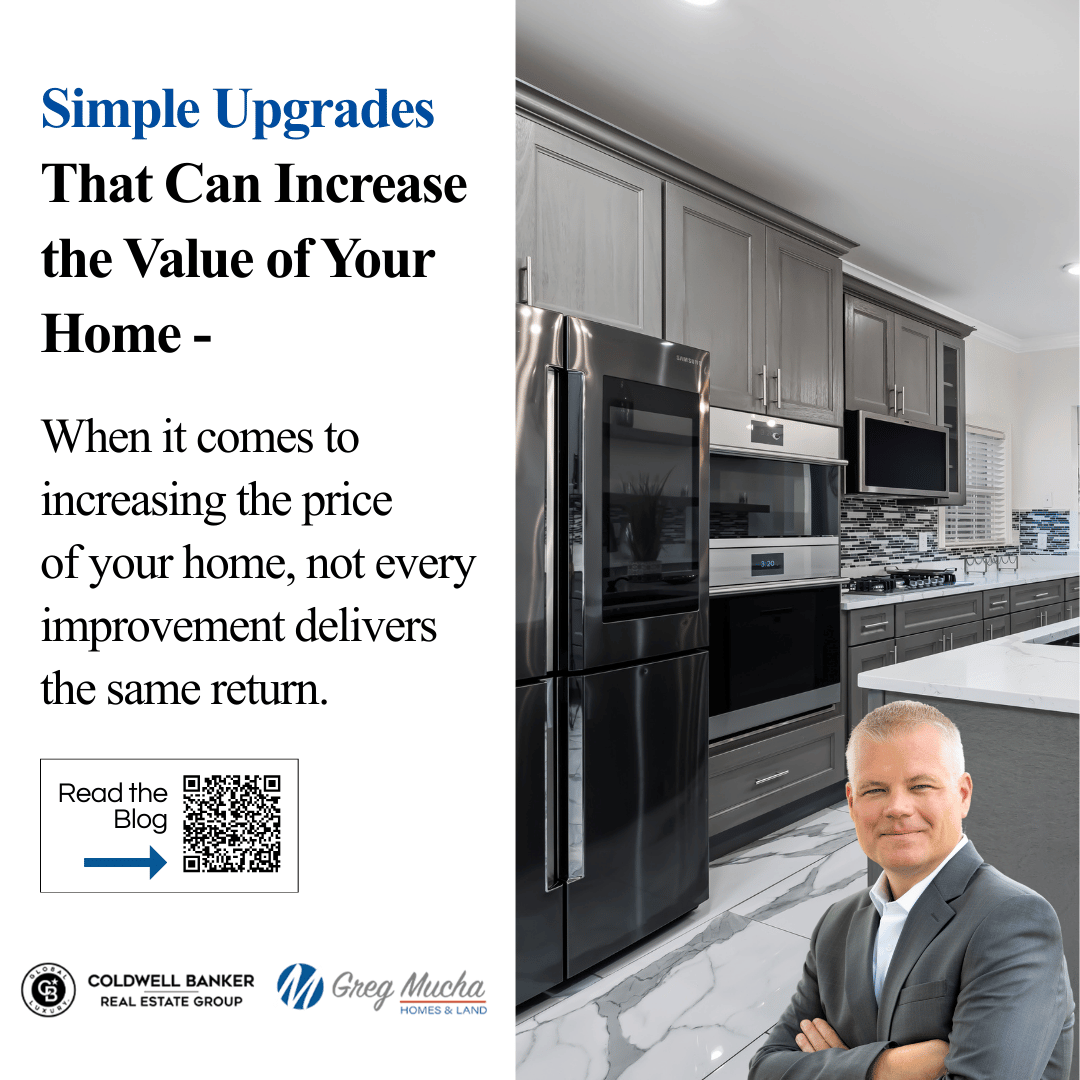 Simple Upgrades That Can Increase the Value of Your Home - 🏡 💰
When it comes to increasing the price of your home, not every improvement delivers the same return. Read the blog 👉 mucharealestate.com/blog/  
#mucharealestate #muchahomes  #cb #lemont #lockport #homerglen
