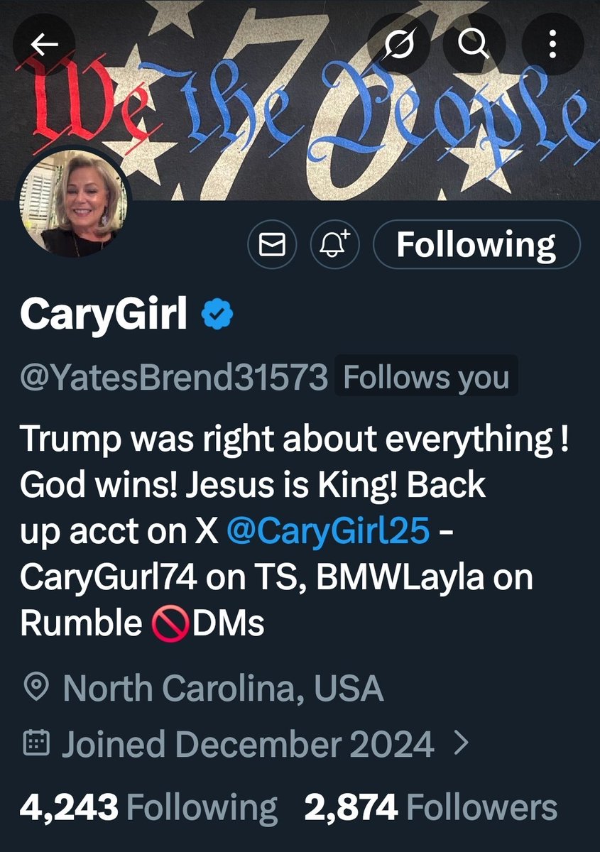 <a href="/YatesBrend31573/">CaryGirl</a> 
Cary is a good one, let's get her some more followers and repost!!!