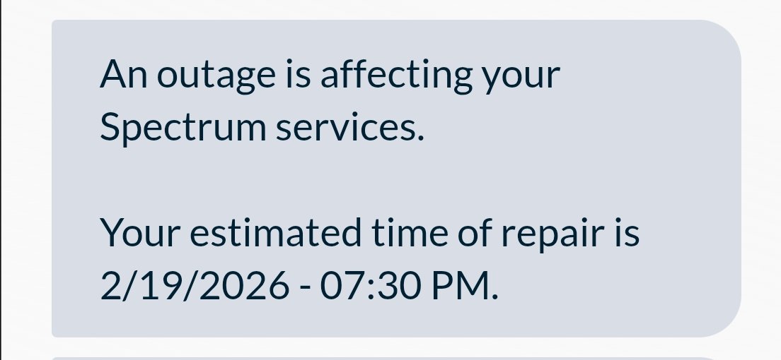 You are a disgrace <a href="/GetSpectrum/">Spectrum</a> it is 20 fucking 26 and we are now anticipating an EIGHT HOUR LONG unplanned outage?? Get your shit together this is absolutely unacceptable