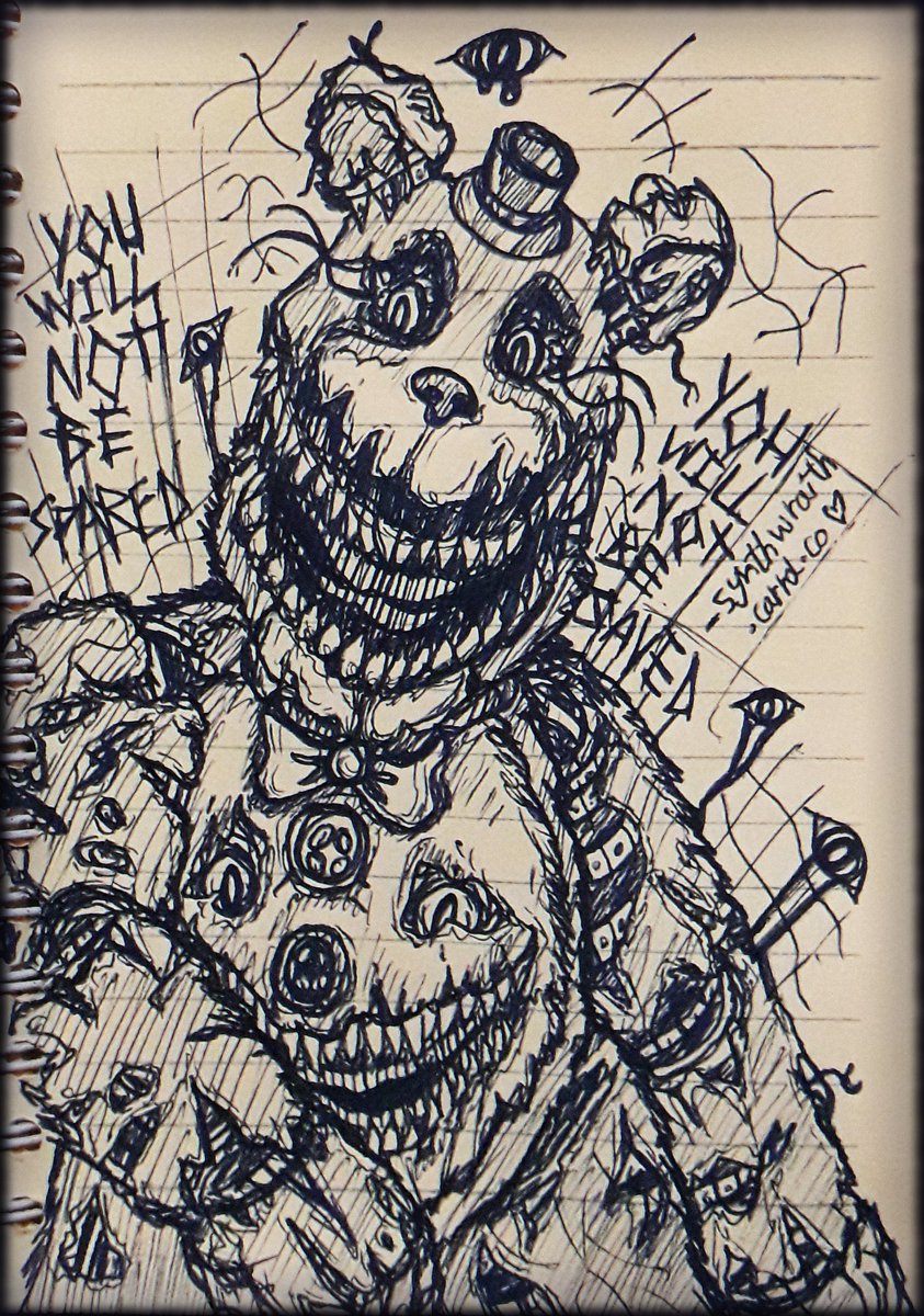 Synthwraith's tweet photo. = YOU WILL NOT BE SAVED. =
◖#FNAF #horror #fanart #Nightmare #traditionalart #ink◗ https://t.co/XBD2Pz8K3f