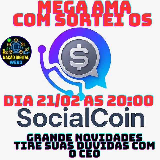 moonrocketbr's tweet photo. MEGA AMA COM SORTEIOS 🔥🔥

21/02 AS 20:00 

A SocialCoin não é promessa.
É realidade em funcionamento desde outubro, com sua rede social Web3 100% ativa, recompensando usuários pela participação e criação de conteúdo.

🤩🤩🤩🤩🤩🤩 🤩🤩🤩🤩
📱https://t.co/kEO4pivJhl https://t.co/5V9WSkj82Q