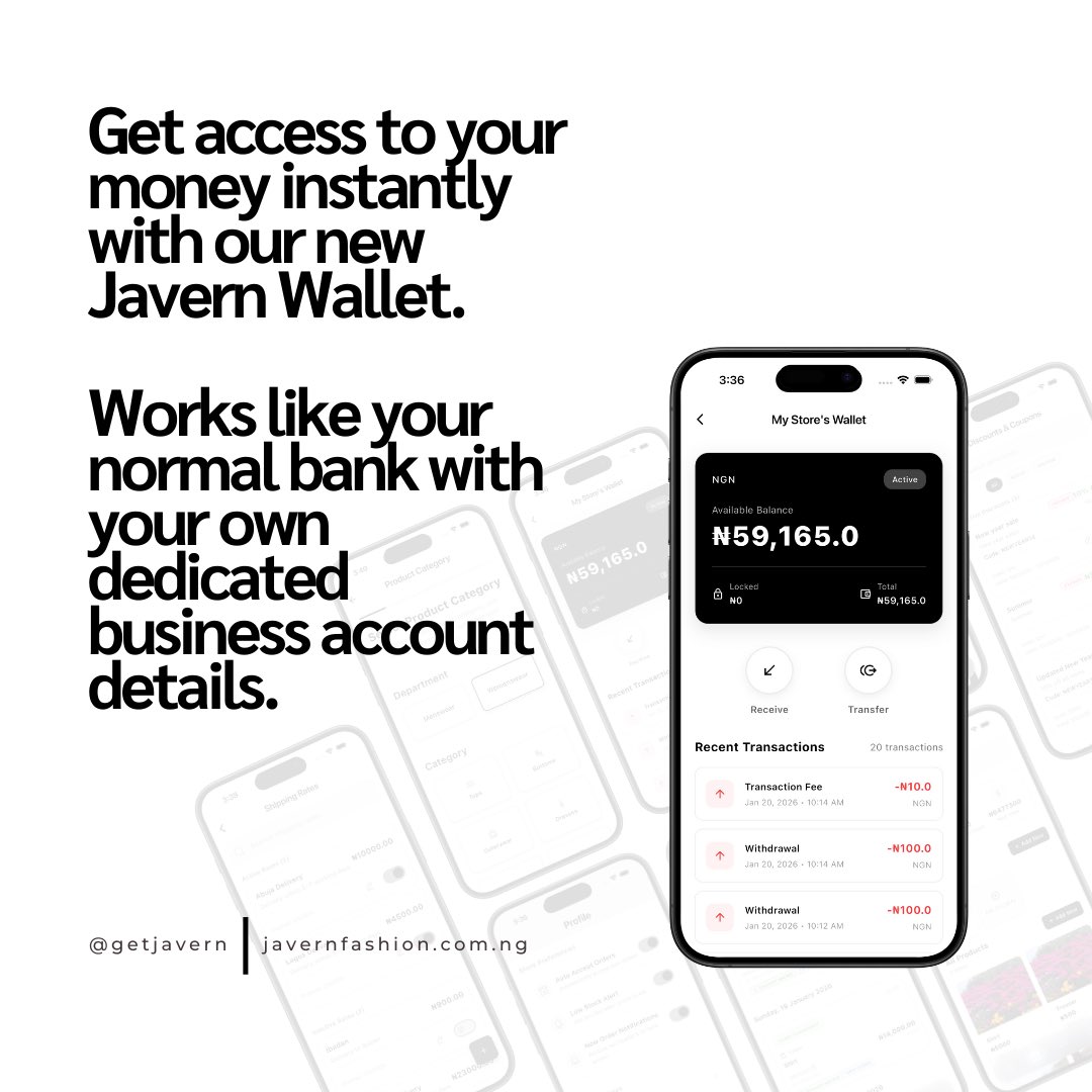 getjavern's tweet photo. Built for vendors who want speed, control, and growth.

Download Javern Vendor.
🔗link in bio 

#Javern #FashionBusiness https://t.co/yGhOIFc7M5