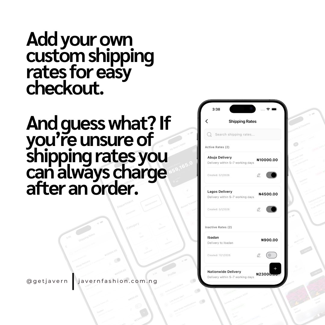 getjavern's tweet photo. Built for vendors who want speed, control, and growth.

Download Javern Vendor.
🔗link in bio 

#Javern #FashionBusiness https://t.co/yGhOIFc7M5