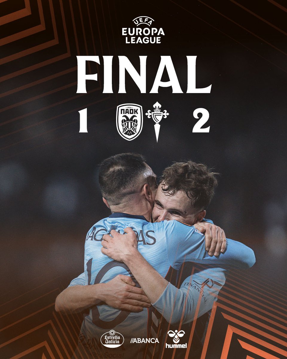🏁 𝗙𝗜𝗡𝗔𝗔𝗔𝗔𝗔𝗔𝗔𝗔𝗔𝗟 con 𝗩𝗜-𝗧𝗢-𝗥𝗜𝗔!

Un REI para asaltar o templo grego 👑

Enorme EQUIPO, enorme AFECCIÓN! 

#PAOKCelta ⋄ <a href="/EuropaLeague/">UEFA Europa League</a>