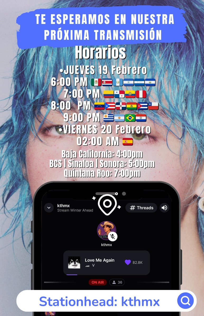 _taemexico's tweet photo. Nos vemos el día de hoy a las 6:00pm🇲🇽 en stationhead ✨
Las esperamos!! Hagamos que Winter Ahead reingrese al Spotify global 🔥 https://t.co/zOwA6trkIH