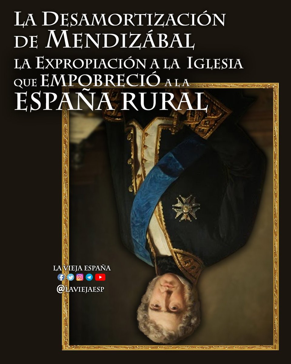 La mal llamada Desamortización de Mendizábal, fue una apropiación de los bienes de la Iglesia por parte del Estado, lo que hoy un dictador sudamericano llamaría expropiación. 
laviejaespaña.es/desamortizacio…