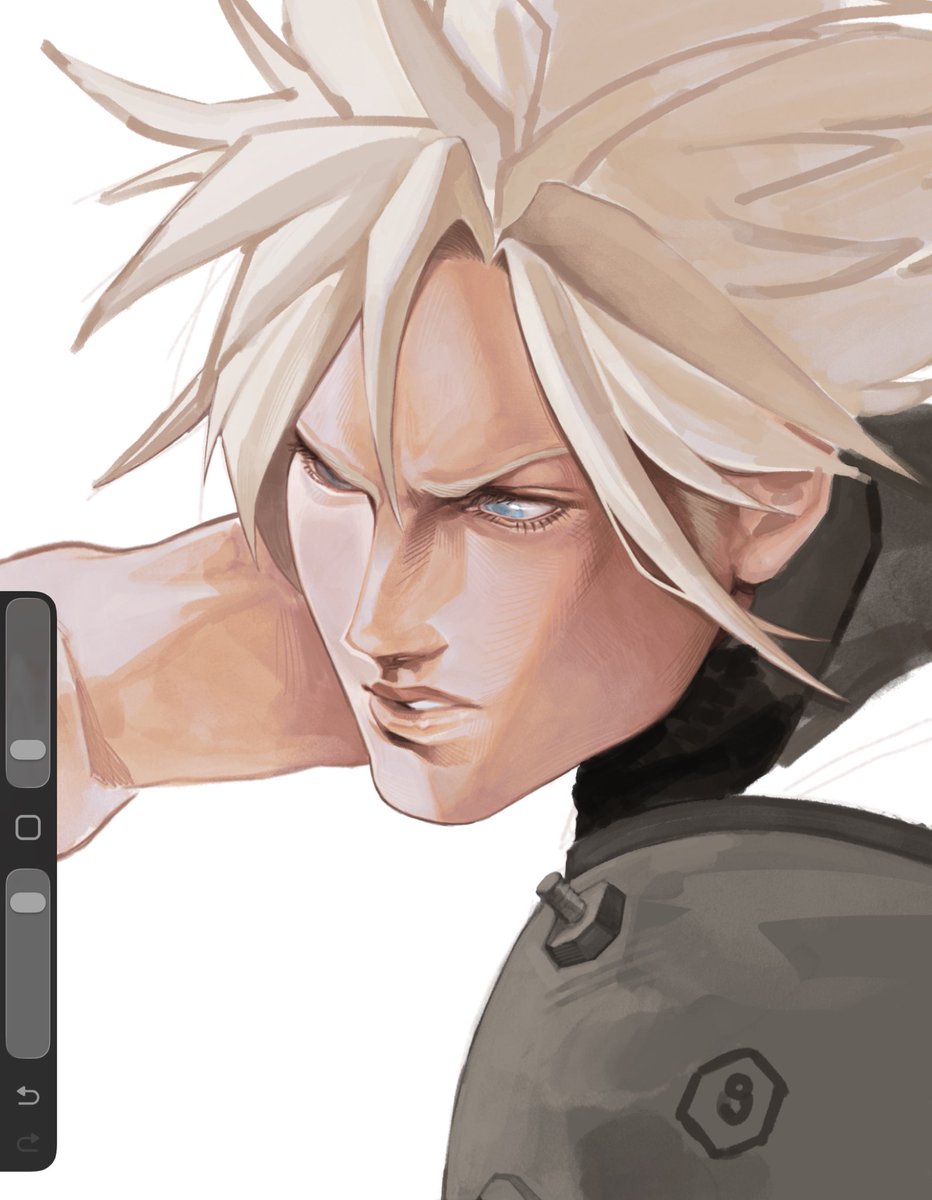 Riddler_Head's tweet photo. who else up thinking about cloud strife from hit game final fantasy 7 [wip] https://t.co/9vgc34cX2L