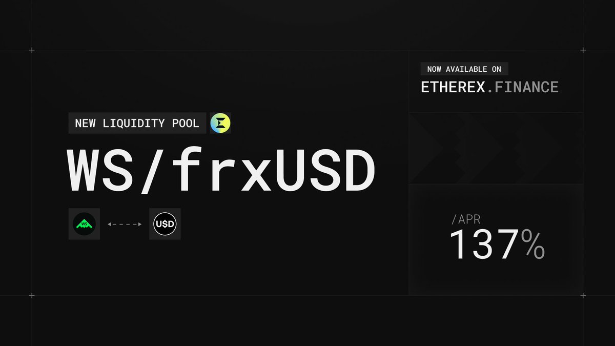 STELTH_FI's tweet photo. Fully bribed and earning 137% APR.

$WS / $frxUSD with @Frax https://t.co/KWADVDG76v