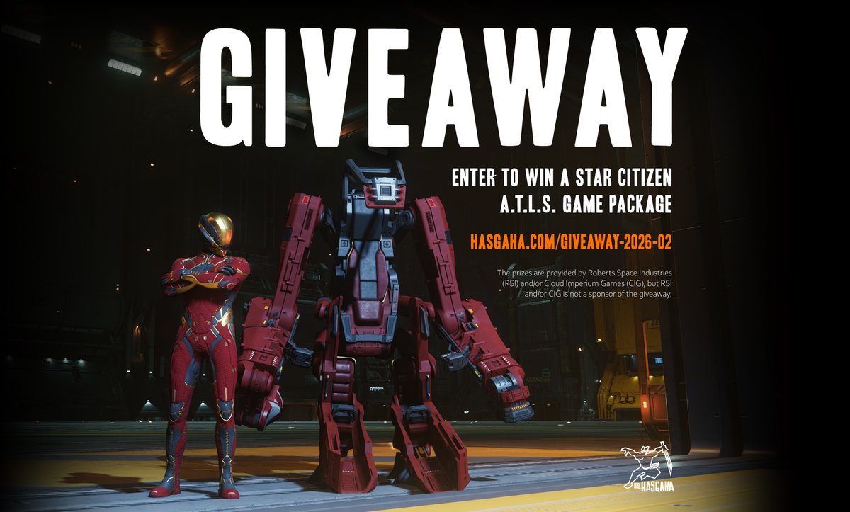 Mr_Hasgaha's tweet photo. I’m  running a #Gleam #giveaway for a #StarCitizen Red Festival Argo A.T.L.S. game package with two paints for the A.T.L.S., two flight suits, and two helmets!

➡️ DETAILS &amp; ENTER HERE:
https://t.co/fT8iGh3xYT https://t.co/VWqbtkdEyp