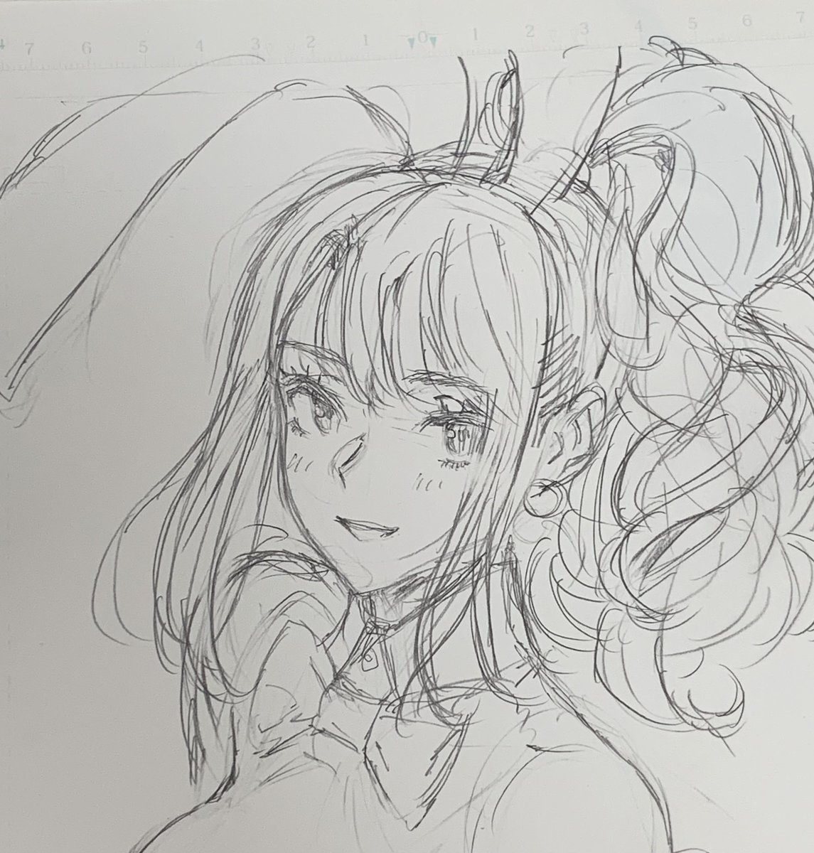 ペーパー下書きで再登場の創作バニー。
顔周りだけでも好きな要素が詰まりまくってる。 