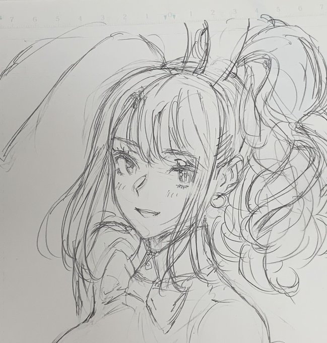 ペーパー下書きで再登場の創作バニー。
顔周りだけでも好きな要素が詰まりまくってる。 
