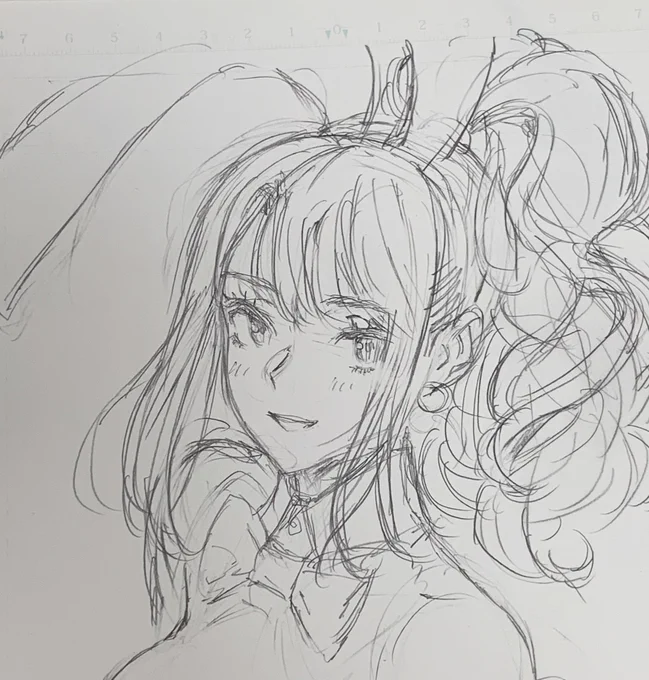 ペーパー下書きで再登場の創作バニー。
顔周りだけでも好きな要素が詰まりまくってる。 