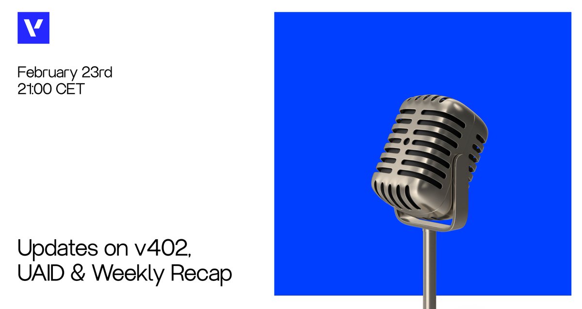 Join us on Monday for our upcoming X Spaces.

We’ll share updates on:

→ v402 adoption and revenue
→ $UAID progress
→ Weekly recap
→ Our roadmap to reach $150k in real revenue within the next 6 months

Building in public. Scaling with intent.

x.com/i/spaces/1pKdR…