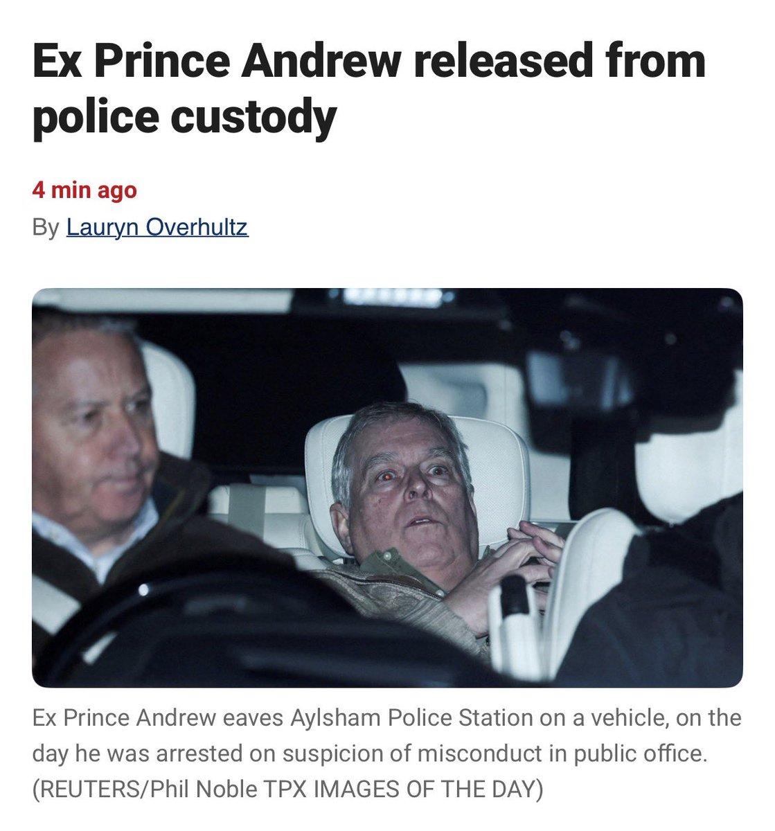 Looks like Andrew will be home in time for his birthday cake.