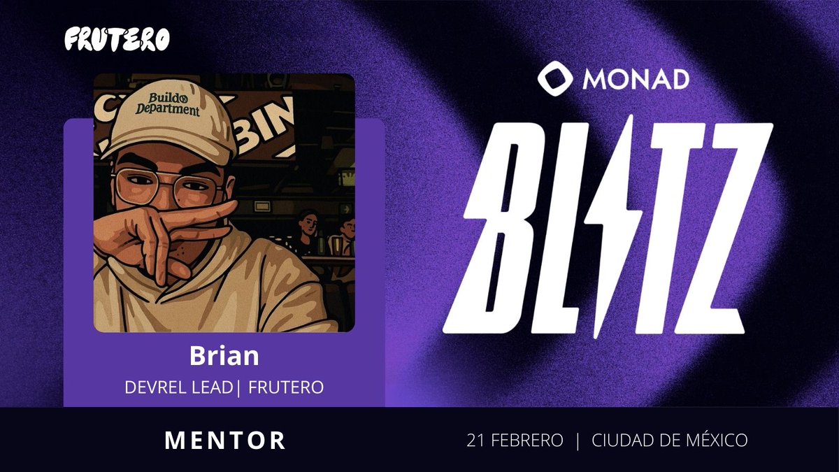 fruteroclub's tweet photo. @LPBrayan0 | DevRel Lead en @fruteroclub https://t.co/OdfwQqCxuc