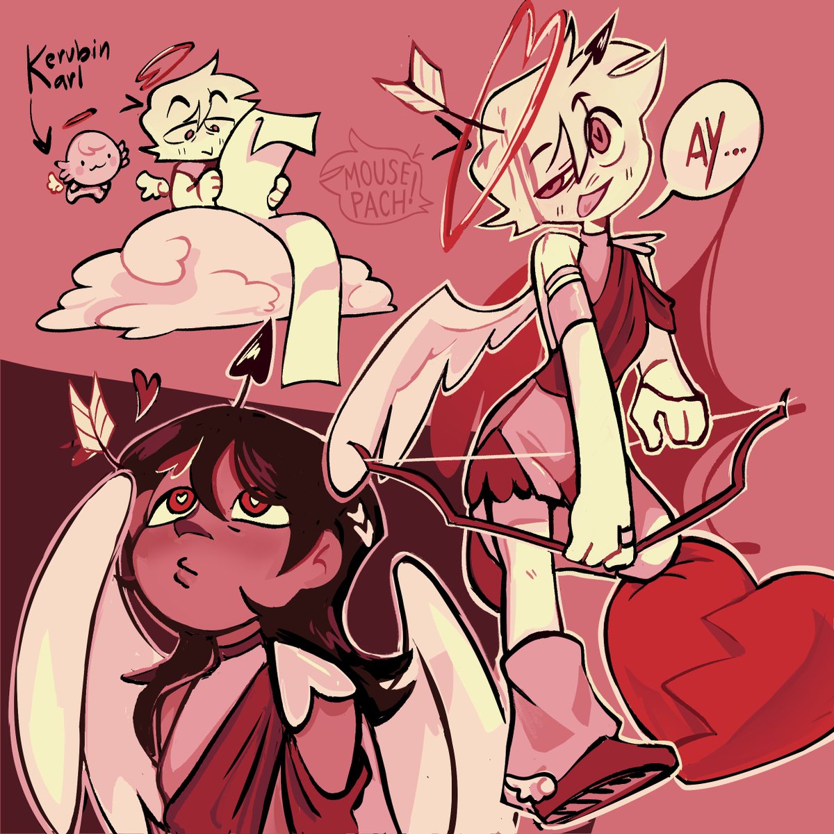 Valentine's Day has come and gone, but here's a drawing challenge with a very red color palette on my sona