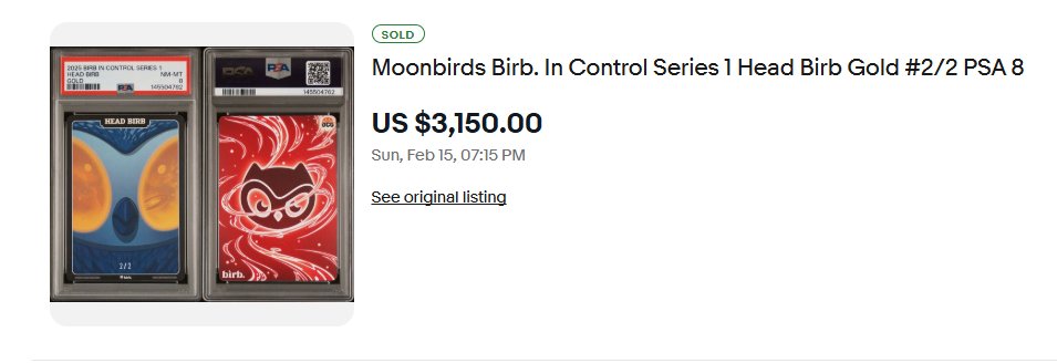 This birb blind box card just sold for $3150

The world will birb.