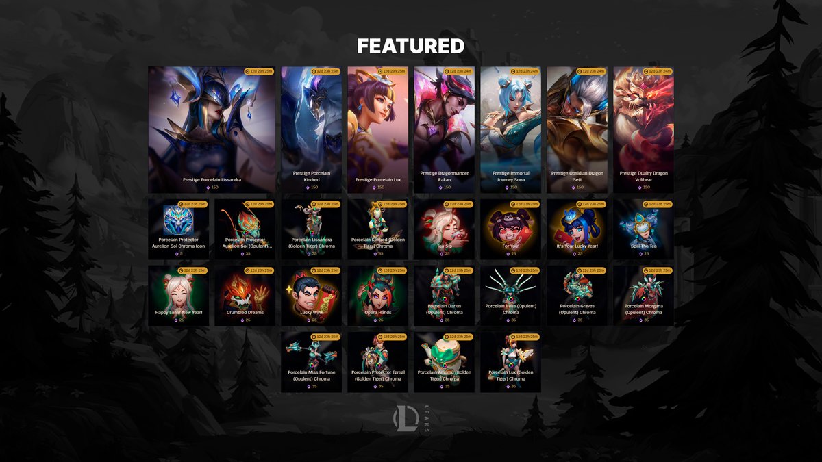 New rotation for the Featured section in Mythic Shop