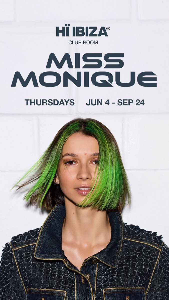 djmissmonique's tweet photo. I'm excited to announce my return to @hiibizaofficial - every Thursday this summer from June 4 to September 24! 💚 https://t.co/XS4OBZ9ZzU