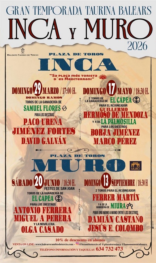 📝 CARTELES

👉 Baleares Cambio de Tercio presenta su temporada taurina
chicuelinasytafalleras.com/actualidad/bal… <a href="/DamianCastao8/">Damian Castaño</a> <a href="/UrenaOficial/">Paco Ureña</a> <a href="/palmosilla/">La_Palmosilla,Oficial</a> <a href="/RaulFSanchez/">Raúl Sánchez</a>