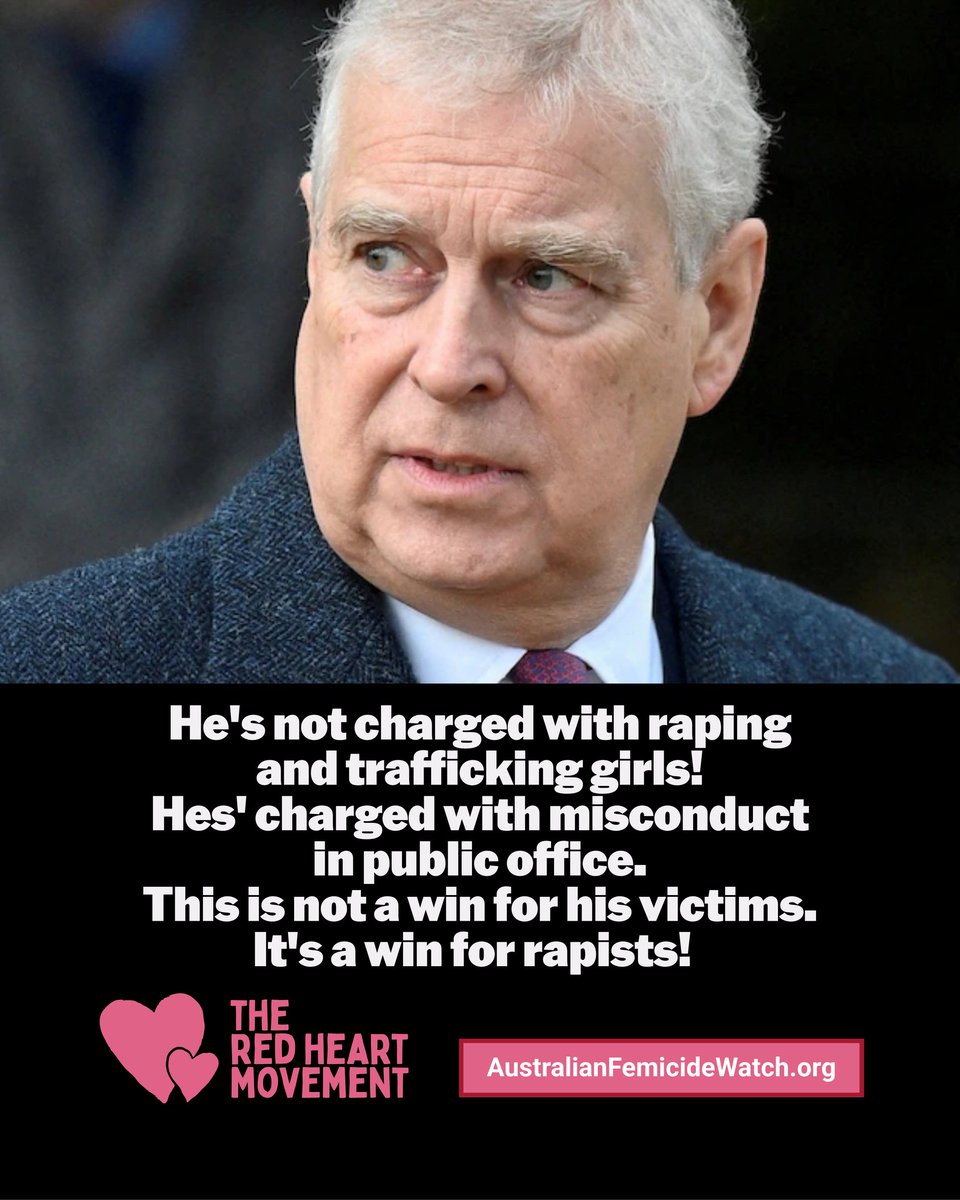 Don't mistake Andrew Mountbatten-Windsor's charges as a win for Virginia Giuffre or hos other victims. 
It's a win for rapists!