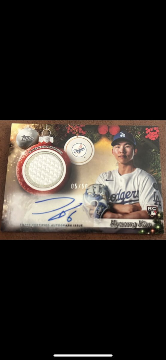 SmittyCardCo's tweet image. Trying to trade/sell this hyeseong kim auto /50 as well